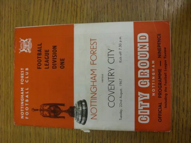 22/08/1967 Nottingham Forest v Coventry City  (minor creasing & marking to cover