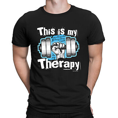 Questa è la mia terapia Organico Da Uomo T-shirt Pesi Bodybuilding Allenamento Top Palestra
