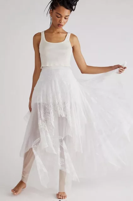 Free People Brenda Knight Nigel Preston Festival Lace Ruffle Tiered Skirt L Free People Brenda Knight Nigel Preston Festival Lace Ruffle Tiered Skirt L