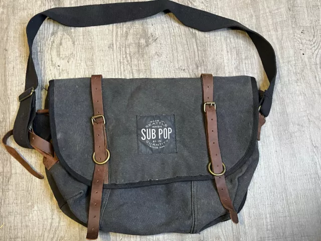 SUB POP RECORDS Vintage Messenger Bag Rothco Seattle Wash Good Condition Nirvana