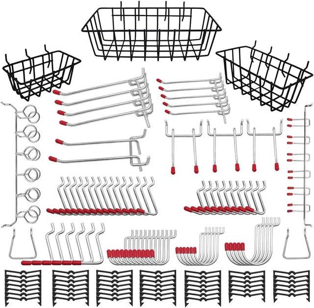 Pegboard Accessories Organizer Kit 120PCS | Peg Board Attachment & Peg Board Ba