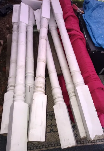 Antique Victorian Turned Wood Column Posts Architectural Salvage 6’ LOT/7