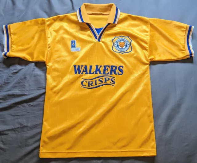 Vintage FC Leicester City 1994-96 fox leisure away soccer football shirt jersey