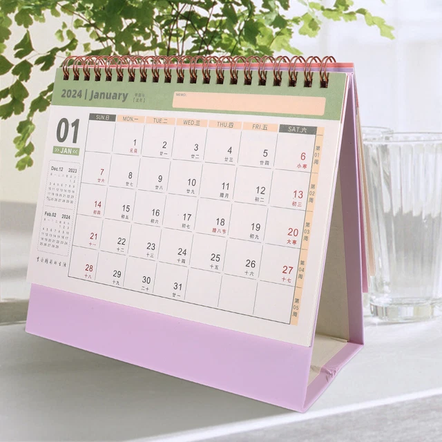 PAPER DESKTOP CALENDAR Simple Style 2024 Calendar Office Home Calendar