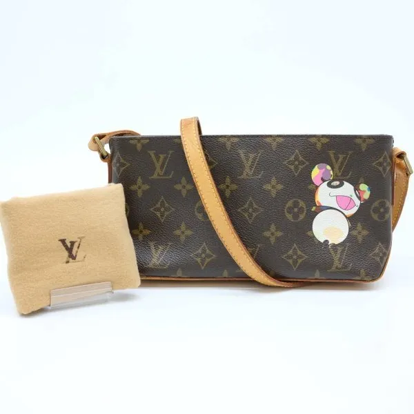 Louis Vuitton M51241 Monogram Panda Trotter Shoulder Bag Takashi Murakami