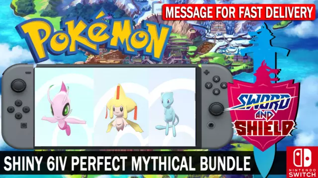 Pokémon Épée et Bouclier Brillant 6IV Jirachi, Celebi et Mew prêts au combat !!