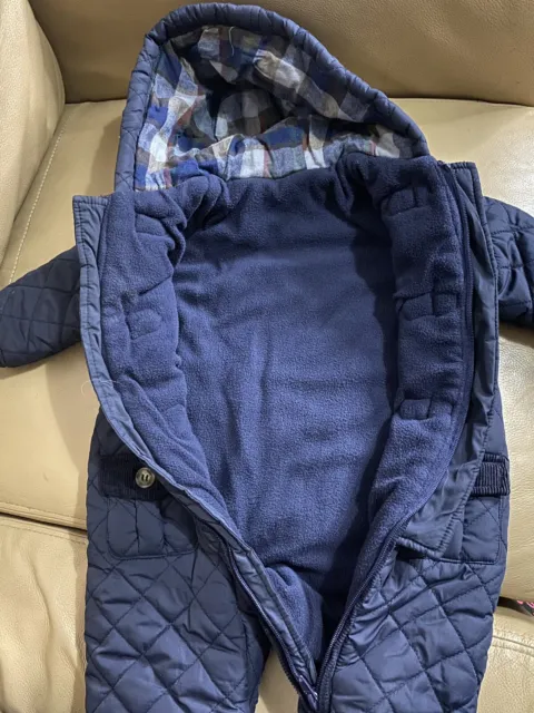 mother care boys hooded snowsuit  age 6-9 month