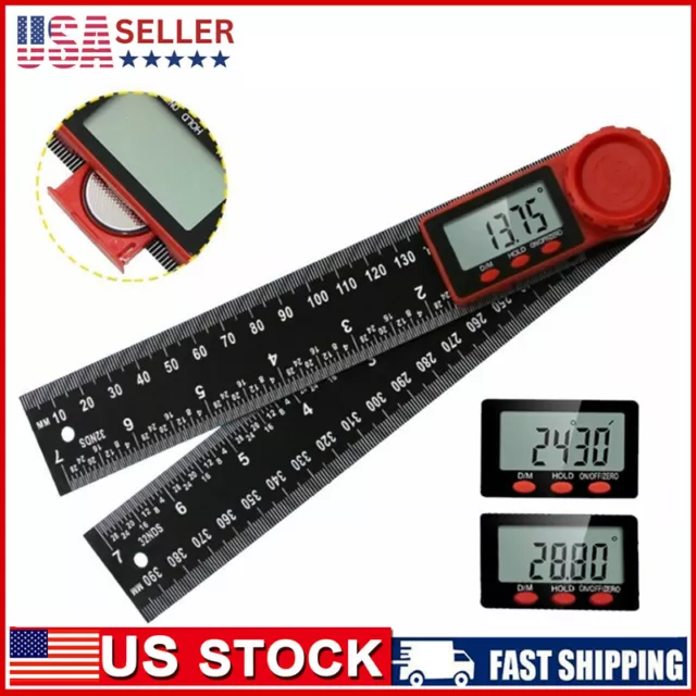 Digital Angle Finder Protractor 2In1 Angle Finder Ruler With 8 In For DIY Tool~