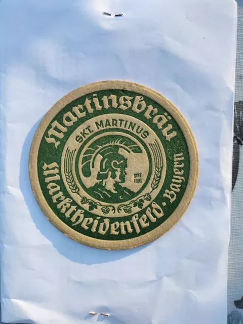 älterer Bierdeckel Martinsbräu, Marktheidenfeld, Skt. Martinus , ev. VK ?