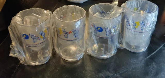 PILLSBURY DOUGH BOY Plastic Drinking Cups Set of 4