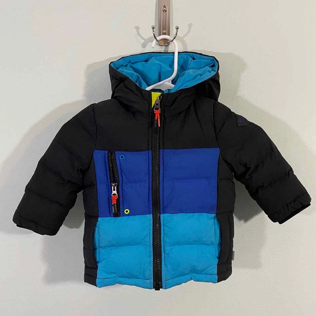 Paul Smith Boy's Blue Color Block Down Filled Puffer Coat Size 2