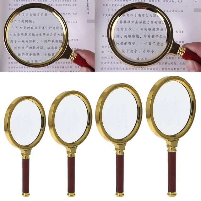 HD 70/80/90/100mm De mano Microscopio Lupas de joyería de lectura Lente de lupa