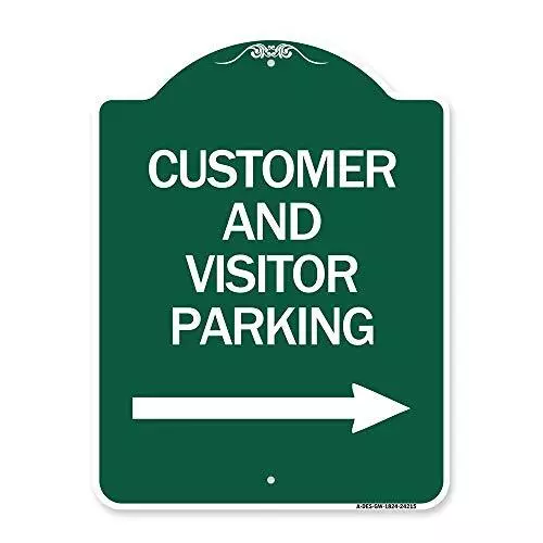 Designer Series Sign - Customer and Visitor Parking (with Right Arrow) | Gree...
