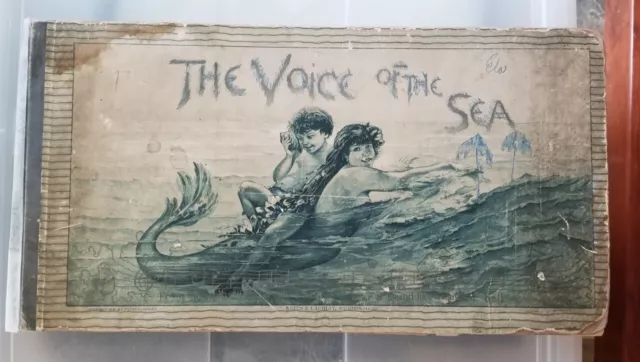 1891 THE VOICE OF THE SEA MYSTICAL CHROMOLITHOGRAPH Antique Book Mermaid