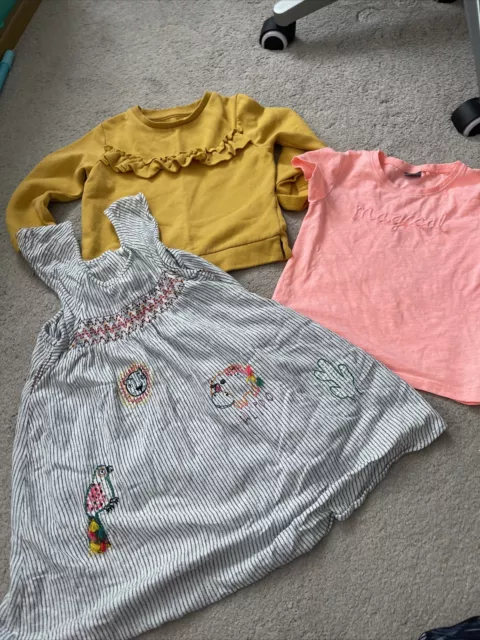 Girls clothes bundle age 2/3 years Dress Jumper Tshirt Next F&f