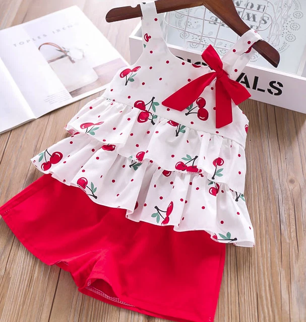 Girls Kids Set Summer Baby Outfits Tops Clothes Top Shorts Toddler Age 2-7 years