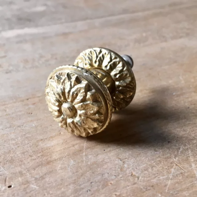 Solid Brass Robert Adams Style Cupboard Door Knob Handle Pull Round Drawer Pull