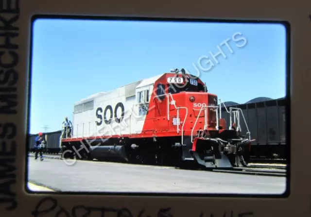 Original '88 Kodachrome Slide SOO Line 750 SD40 Portage, WI     38V31