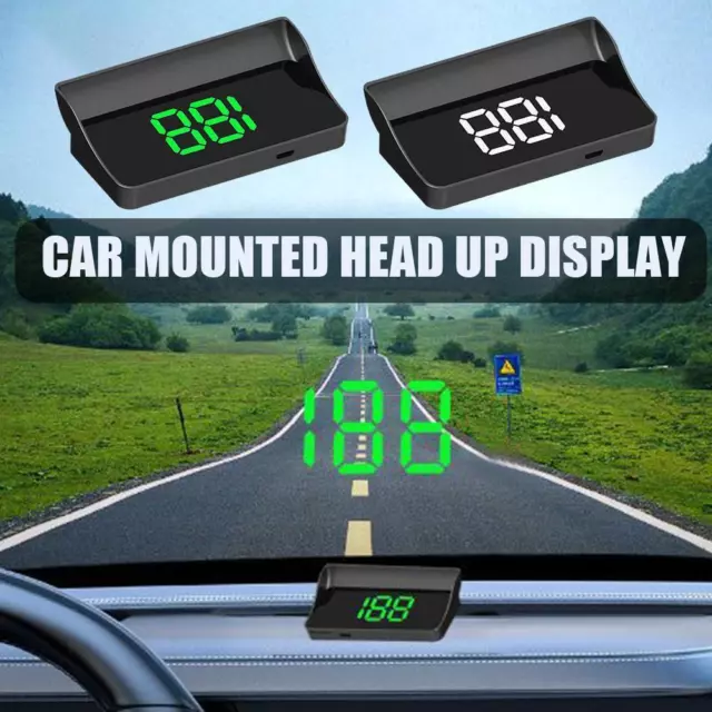 Digital GPS HUD Speedometer Car Head Up Display MPH KMH Compass Overspeed Alarm