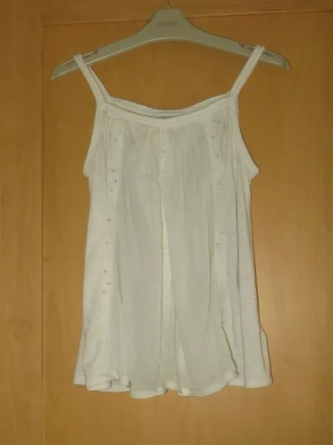 Next Girls Age 9 Years Cream Sequin Strappy Top