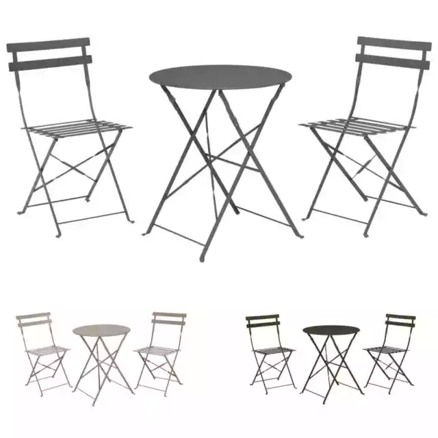 ProGarden Ensemble de Bistro 3 pcs Table Chaises Salon de Jardin Multicolore Pro