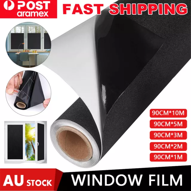 Total Blackout Privacy Glass Window Film Block Out 100% Light Black Tint Tinting