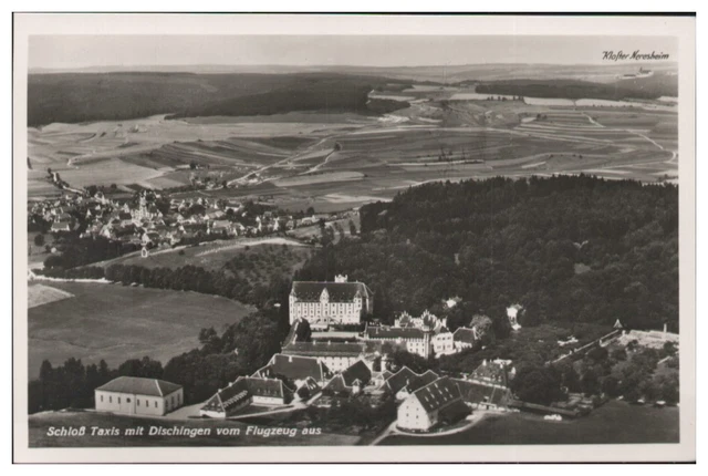 Dischingen MW12249X/ SCHLOSS TAXIS Dischingen Foto AK seltenes Strähle Lufbild ...