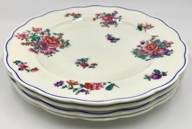 Set Of 4 Antique George Jones Crescent China Olde English Lunch Plates; 19849H