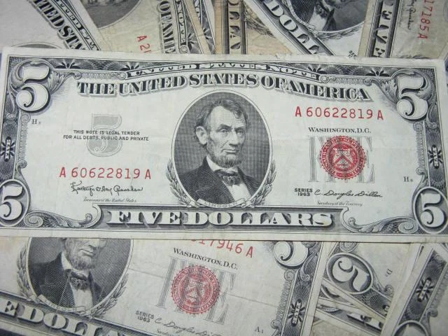 1928 -53-63 $5 Dollar Red Seals ~ $5 Bill G-XF _ Collectible Lot Currency 4