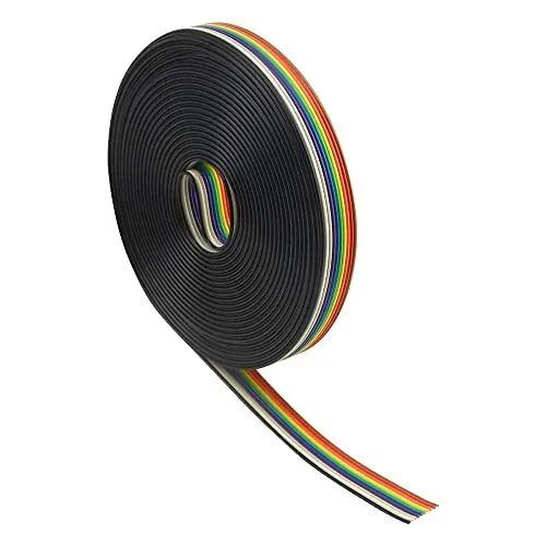 10Pin Wire Rainbow Color Flat Ribbon IDC Wire Cable26ft/8m 10Wire