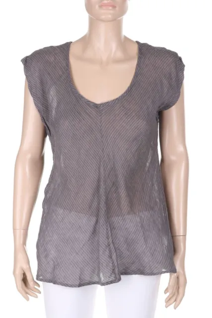 EILEEN FISHER Top Clean Chic Linen M taupe anthracite