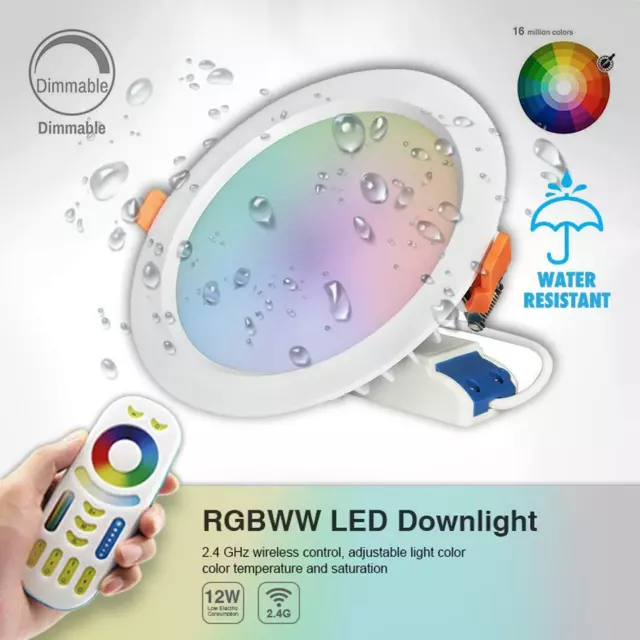 Faretto Cromoterapia da incasso LED impermeabile 15W RGB+CCT + Telecomando Wi-Fi