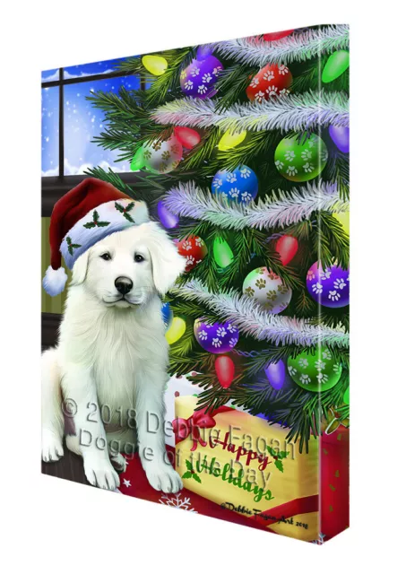 Great Pyrenees Dog Canvas .75" Personalized Digital Painting Christmas NWT