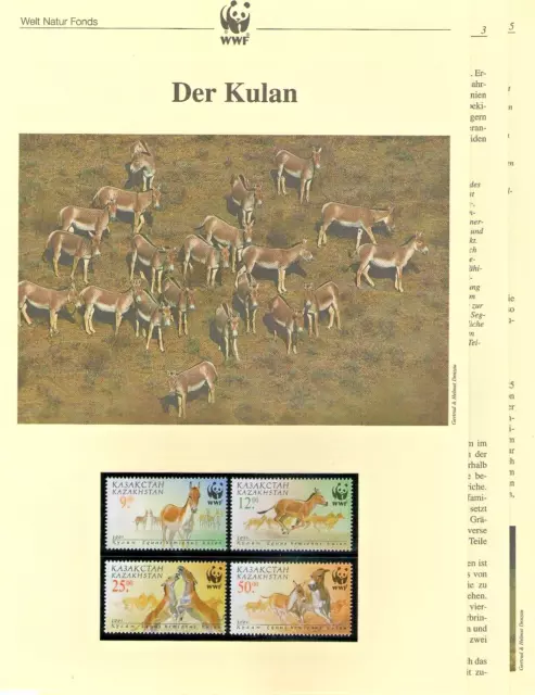 WWF 2001 Kazakistan Der Kulan n. Michel 345-48 **/MNH con descrizione