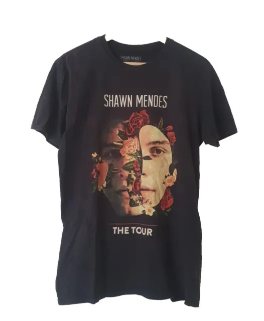 Shawn Mendes The Tour T Shirt Size Large Black Graphic short sleeve Band Tee