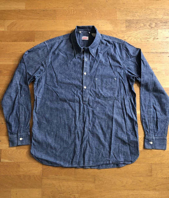 LEVI S VINTAGE CLOTHING LVC 1920s Sunset Shirt L Popover 1 Pocket Denim Chambray 85.00 PicClick UK
