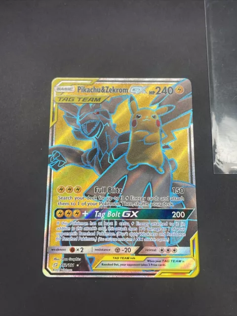 Pikachu & Zekrom GX 162/181 Team Up NM Full Art Ultra Rare Pokemon Card