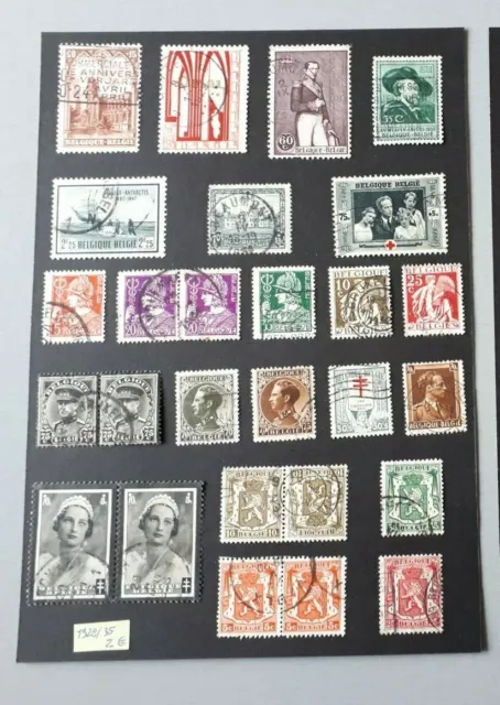 Lot de timbres oblitérés Belgique 1928 - 1935