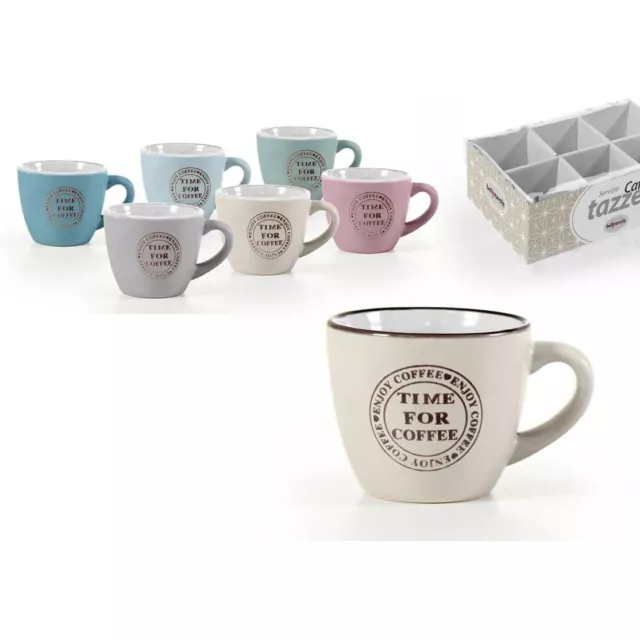 Bellintavola Set 6 Tazas Café 'Un Cerámica Varios Colores