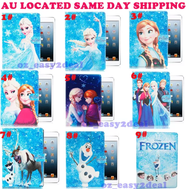 Cartoon Frozen Anna Elsa  Stand Cover Case for iPad 4 3 2⎜mini 1 2 3⎜iPad air 2