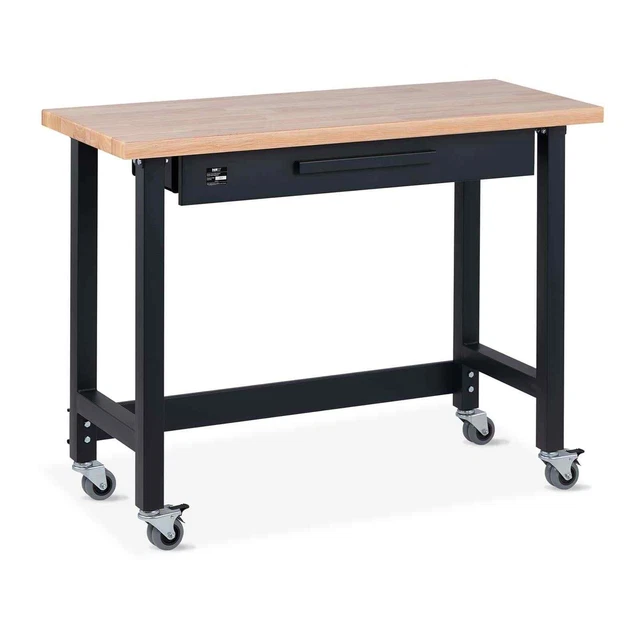 Établi D'Atelier Professionnel Mobile Sur Roulettes Tiroir 122x51x95 cm ≤ 227kg