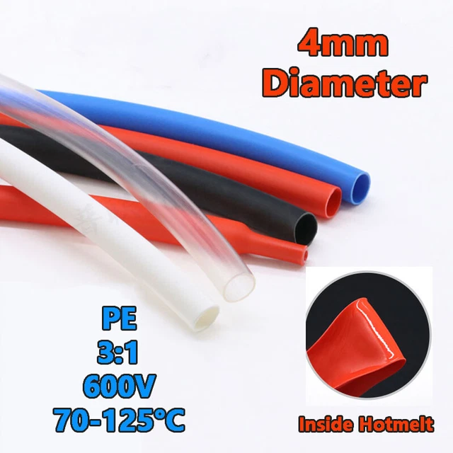 Tubi termoretraibili 3:1 PE adesivi foderati manicotto termoretraibile diametro 4 mm