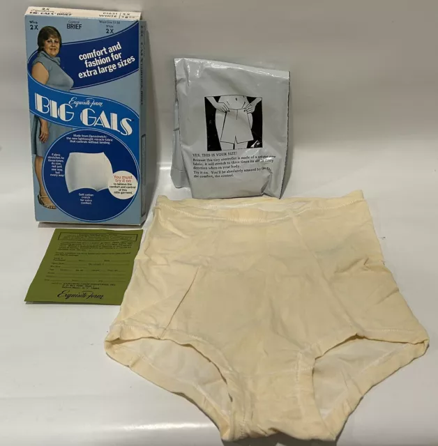 Exquisite Form Big Gals old stock New With Box Beige 2x Underwear Brief Vintage