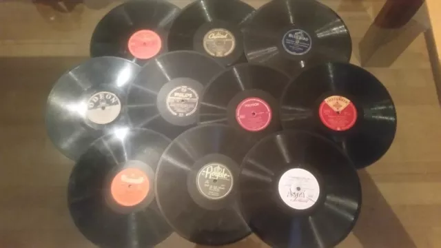 10 COWBOY SONGS COUNTRY & WESTERN Schellackplatten Schellack Grammophon 78rpm++