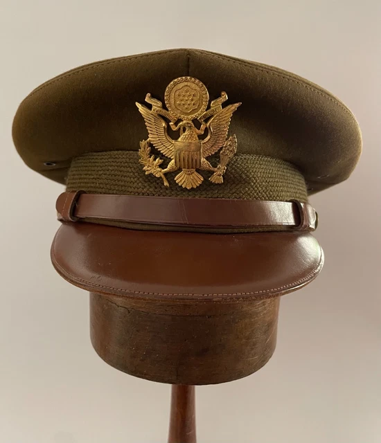 ORIGINAL WW2 US Army Officer Visor Cap Hat Excellent Mint Condition original-ww2-us-army-officer-visor-cap-hat-excellent-mint-condition