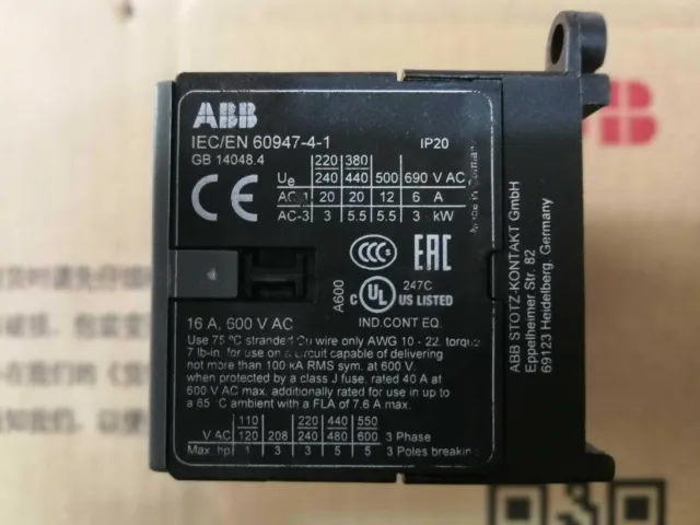 1pc New ABB DC Control Contactor VBC6-30-10 24VDC 3
