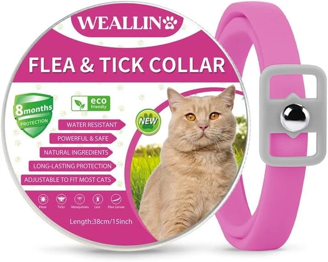 Collare Antiparassitario per Gatti,Collare Antipulci per Gatti Protezione 8 Mesi