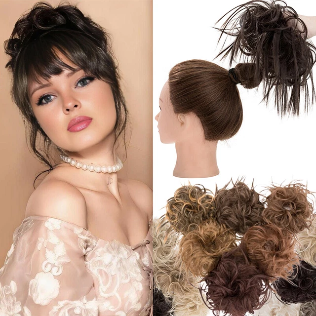 X-LARGE Messy Bun Hair Piece Scrunchie Updo Wrap Extensions Real as Human THICK
