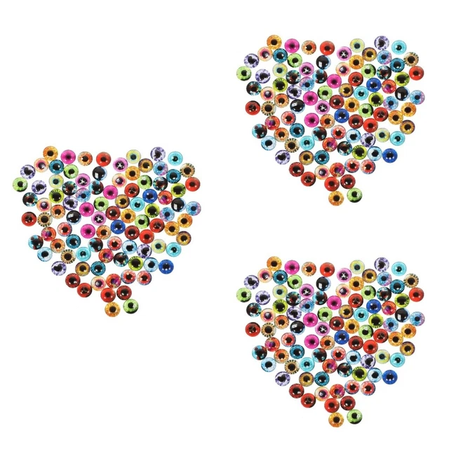 300 Pcs Evil Eye Glass Cabochons Artificial Eyes Glass Gems Mixing Glass Flat
