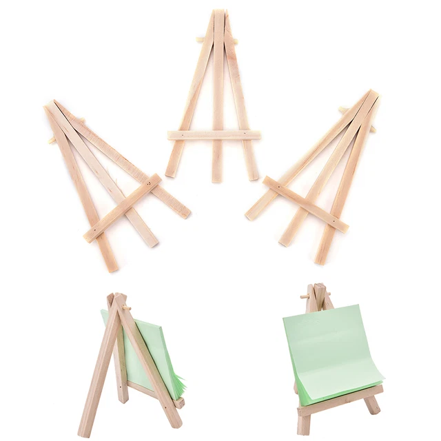 1/3PCS MINI WOODEN Art Holder Artwork Display TableTop Easels Drawing